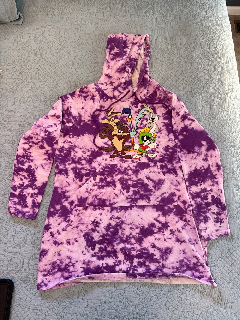 Tie-Dye Looney Tunes Hoodie featuring Marvin the Martian, Bugs, Road Runner, Taz